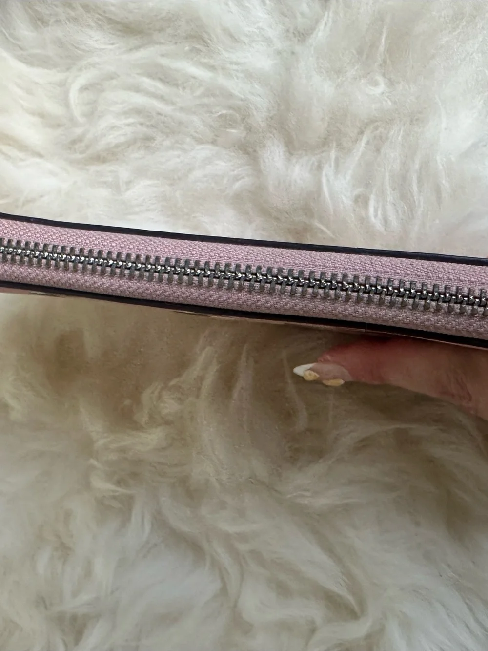 Coach Pink Multi-Heart Zip Around Wallet